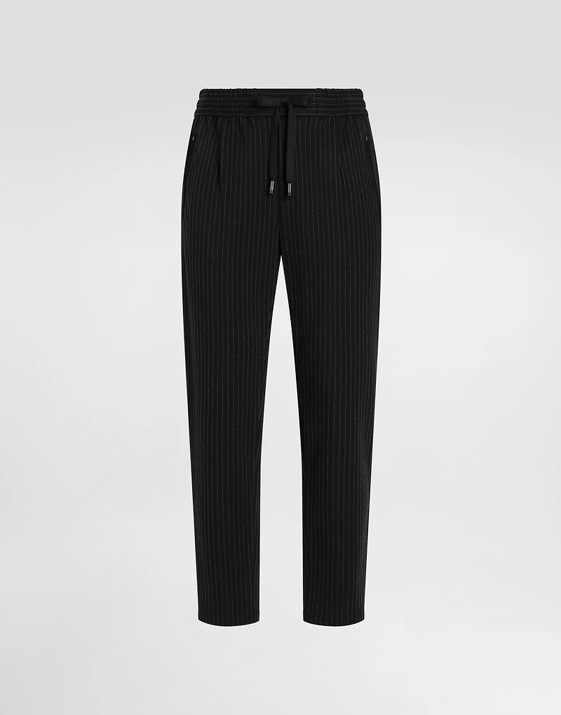 Pinstripe jersey jogging pants with DG patch