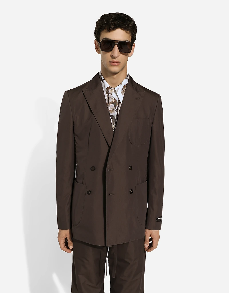 Double-breasted poplin Portofino-fit jacket