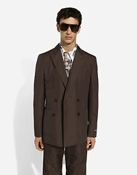 Double-breasted poplin Portofino-fit jacket
