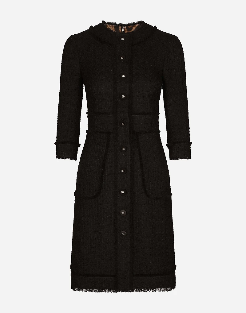 Raschel tweed midi dress