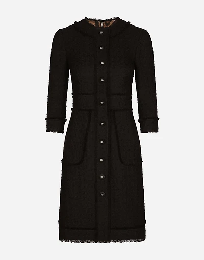 Raschel tweed midi dress