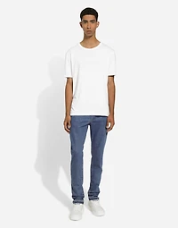 Slim-fit stretch blue denim jeans