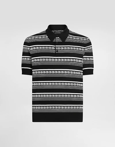 Silk polo shirt with logo