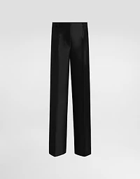 Wool and silk faille trousers