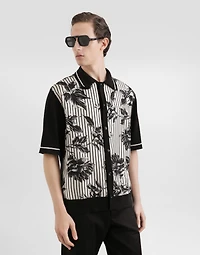 Silk and cotton shirt with twill