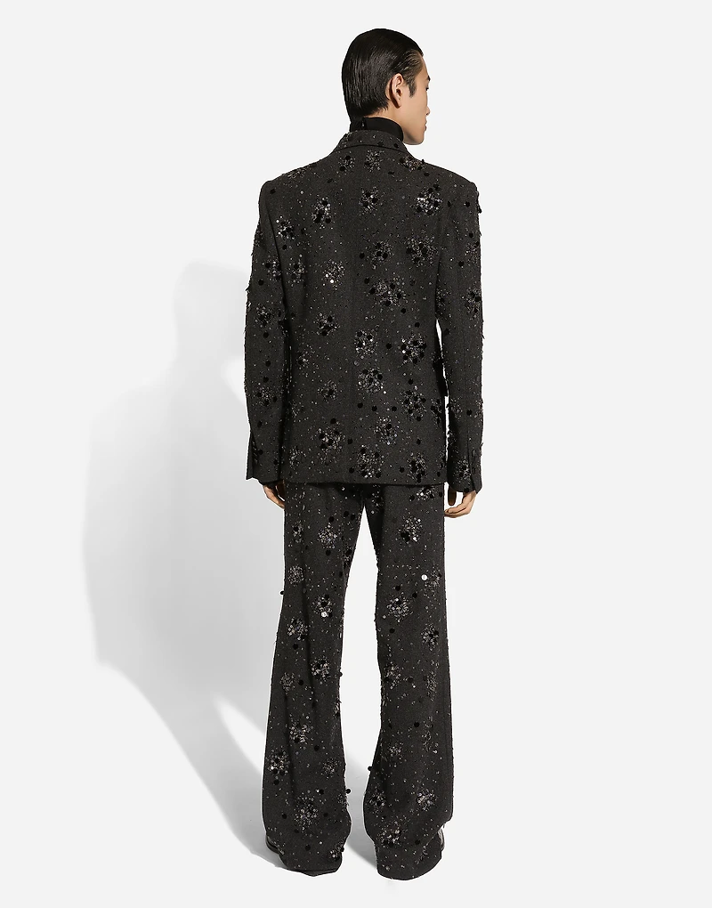 Loose silk turtleneck with shirt cuffs