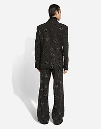 Loose silk turtleneck with shirt cuffs