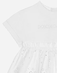 Jersey and poplin dress with Dolce&Gabbana logo