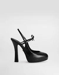 Lizard skin slingbacks