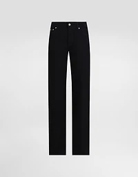 Loose denim jeans with pressed pleat