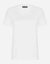 Jersey T-shirt with flocked Dolce&Gabbana detail