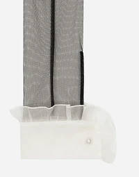 Tulle calf-length dress with organza shirt front