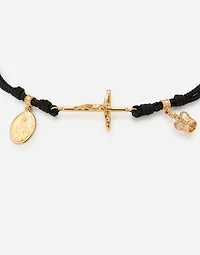  Sicily Bracelet
 fabric with 18-carat gold pendants