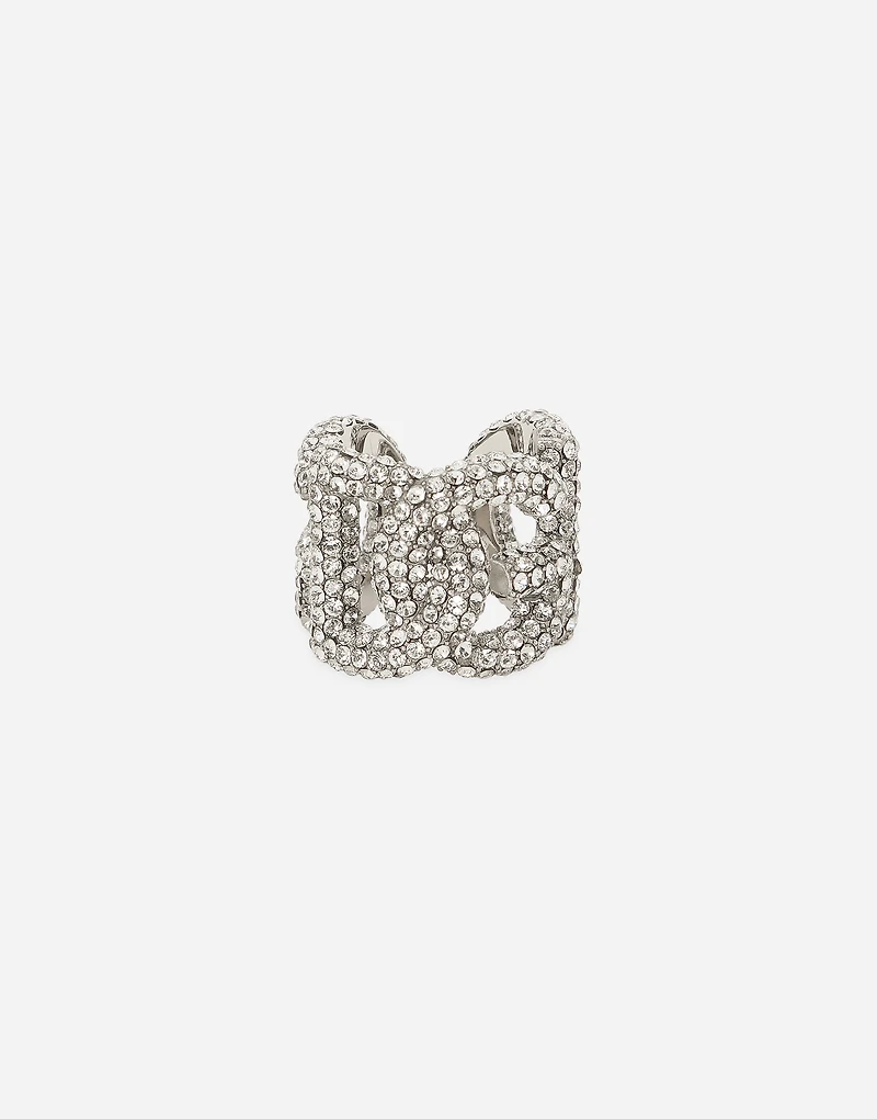 Rhinestone ring with DG logo