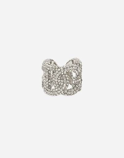 Rhinestone ring with DG logo
