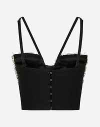 Corset top with rhinestone embellishment