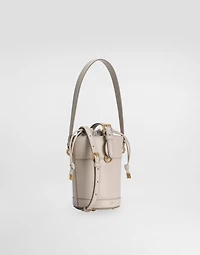 Capri bucket bag in calfskin and canvas
