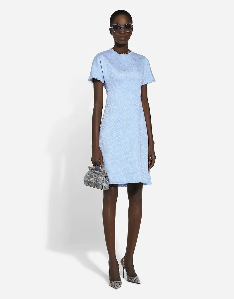 Raschel tweed midi dress with DG logo