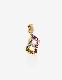 Charm B Lettering 18-carat yellow gold and multicolored gems