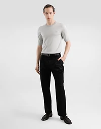 Silk round-neck sweater with DG embroidery