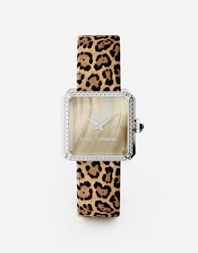 Steel watch with diamonds