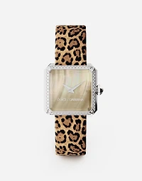 Steel watch with diamonds