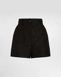 Quilted floral jacquard shorts with DG logo