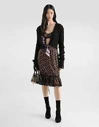 Small rose-print skirt with flounce