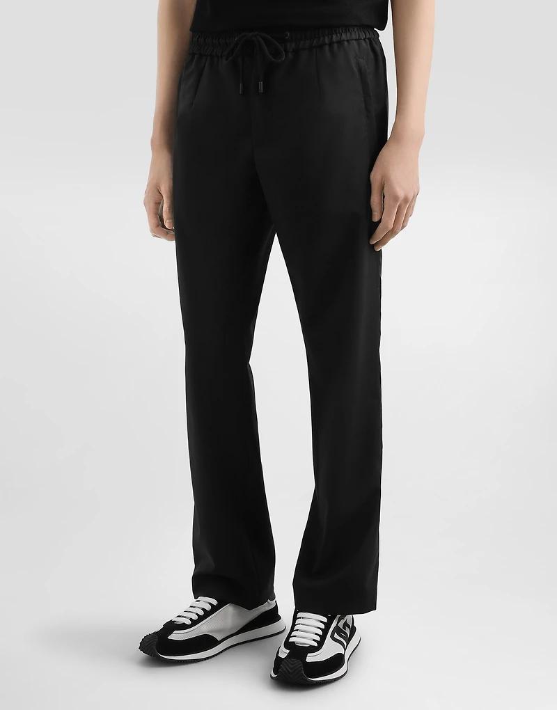Structured wool canvas trousers