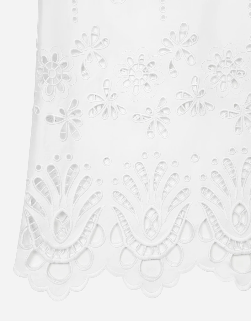 Long cotton dress with cut-out detailing