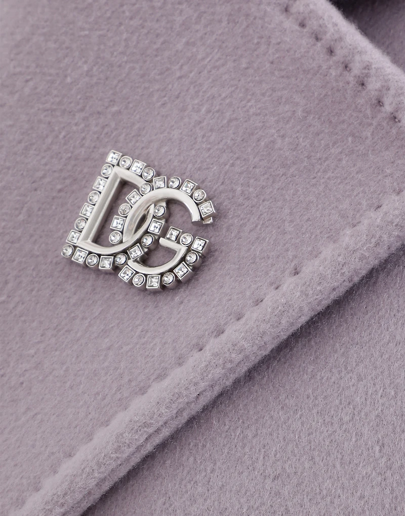 Rhinestone-detailed DG logo pin brooch