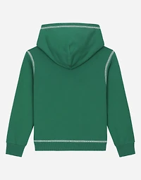 Jersey hoodie with contrasting stitching and Dolce&Gabbana logo