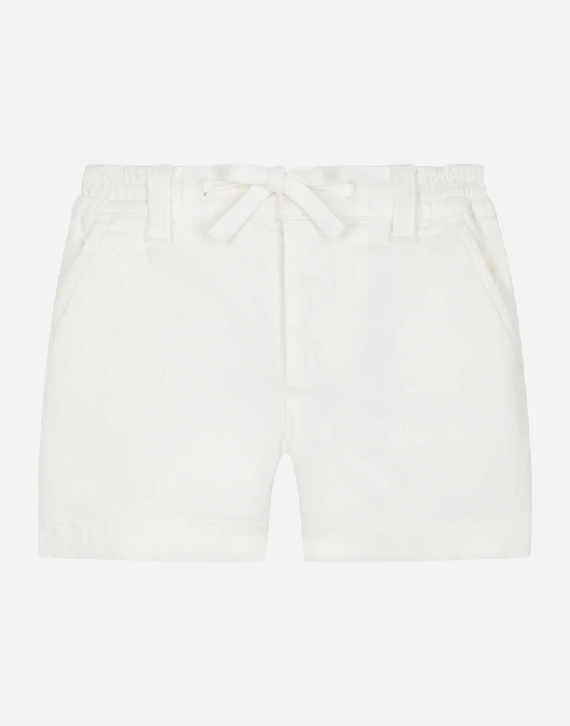 Garment-dyed gabardine shorts