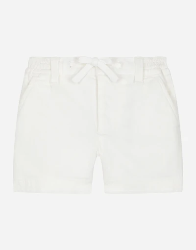 Garment-dyed gabardine shorts