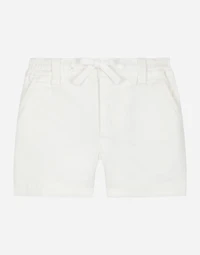 Garment-dyed gabardine shorts