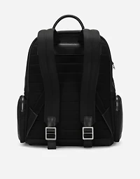 Grainy calfskin and nylon backpack
