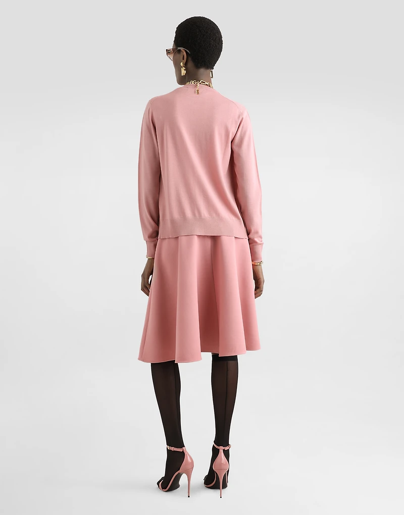 Woolen midi circle skirt