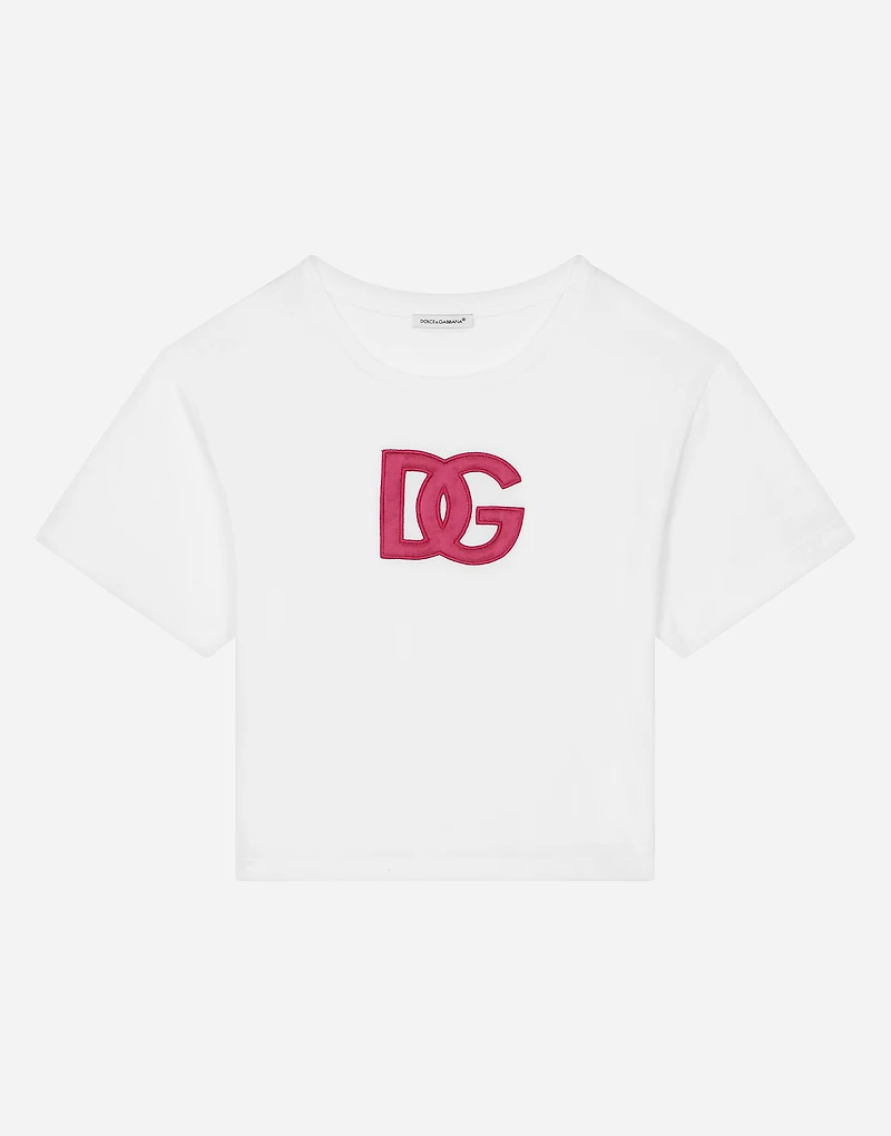 Jersey T-shirt with logo patch