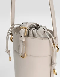 Capri bucket bag in calfskin and canvas