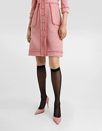 Raschel tweed A-line shirt dress