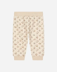 Jersey jogging pants with moon and star print