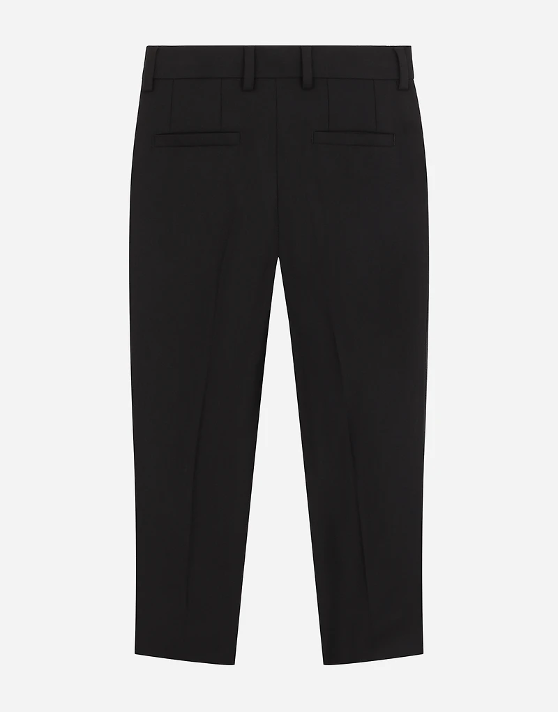 Single-breasted evening suit in stretch woolen fabric