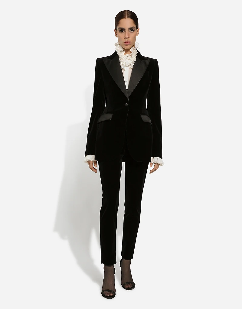 Double-breasted wool waistcoat with round neck