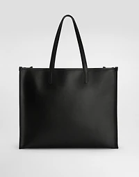 Calfskin shopper with raised logo