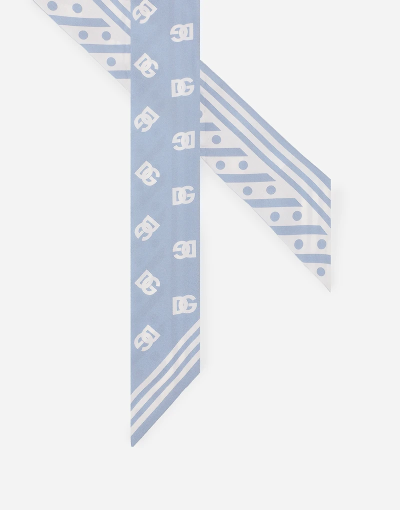 Twill headscarf with all-over DG logo print (6x100)