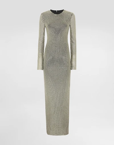 Long crystal mesh dress