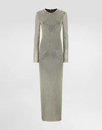 Long crystal mesh dress