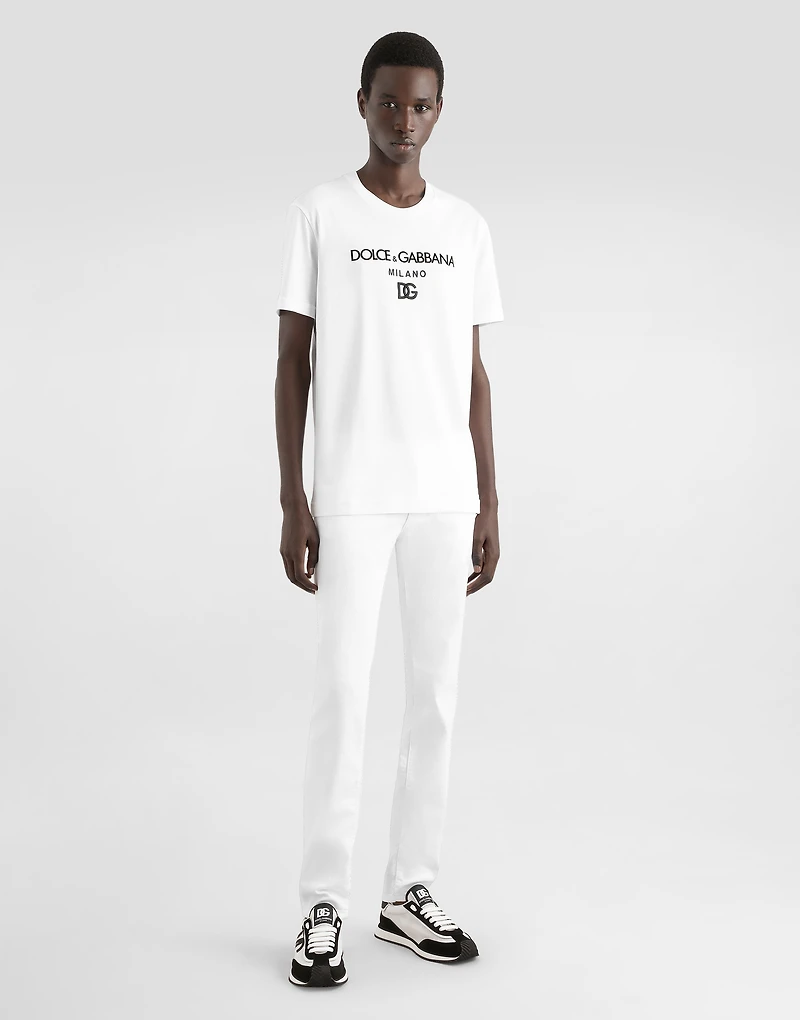 Cotton T-shirt with DG embroidery