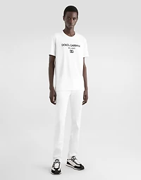 Cotton T-shirt with DG embroidery