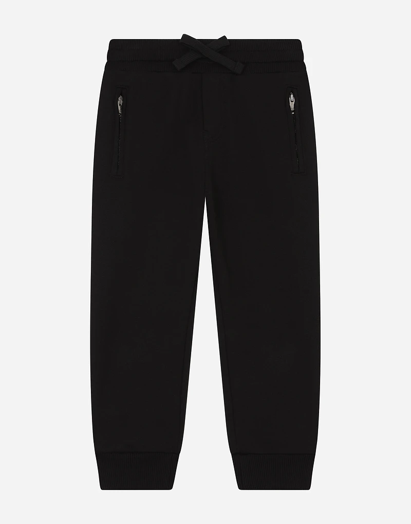 Jersey jogging pants with logo embroidery